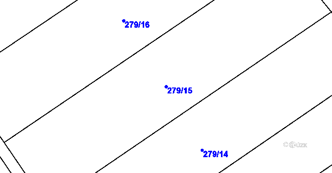 Parcela st. 279/15 v KÚ Vaneč, Katastrální mapa