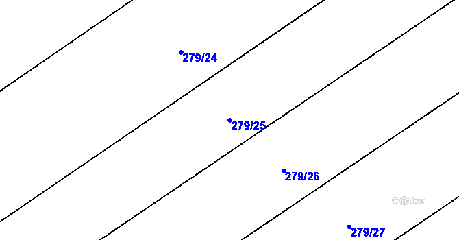Parcela st. 279/25 v KÚ Vaneč, Katastrální mapa