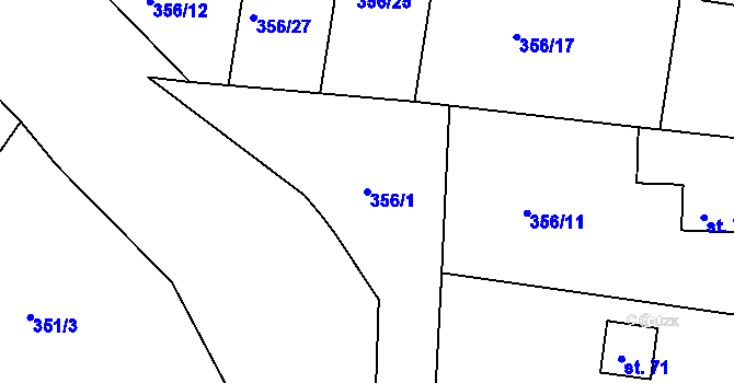 Parcela st. 356/1 v KÚ Zaječice, Katastrální mapa