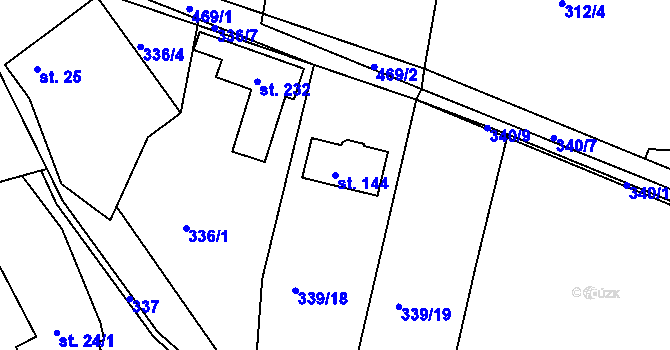 Parcela st. 144 v KÚ Zaječice, Katastrální mapa