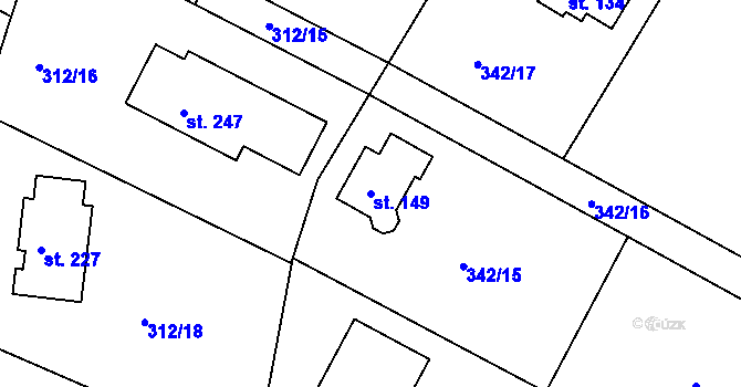 Parcela st. 149 v KÚ Zaječice, Katastrální mapa