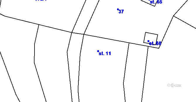 Parcela st. 11 v KÚ Bojanovice pod Rabím, Katastrální mapa