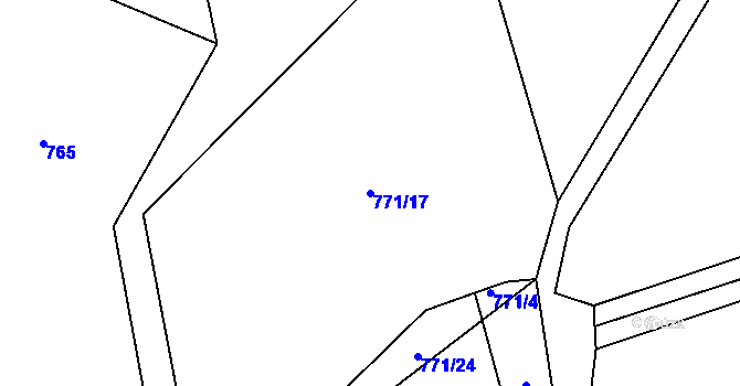 Parcela st. 771/17 v KÚ Čepice, Katastrální mapa