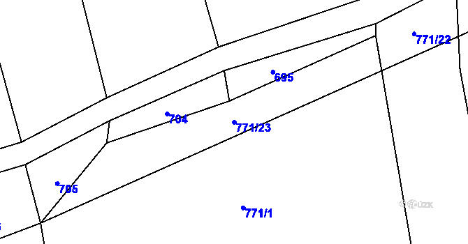 Parcela st. 771/23 v KÚ Čepice, Katastrální mapa