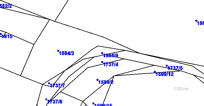 Parcela st. 1584/9 v KÚ Rabí, Katastrální mapa