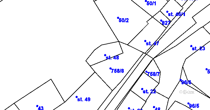 Parcela st. 48 v KÚ Rabštejn nad Střelou, Katastrální mapa