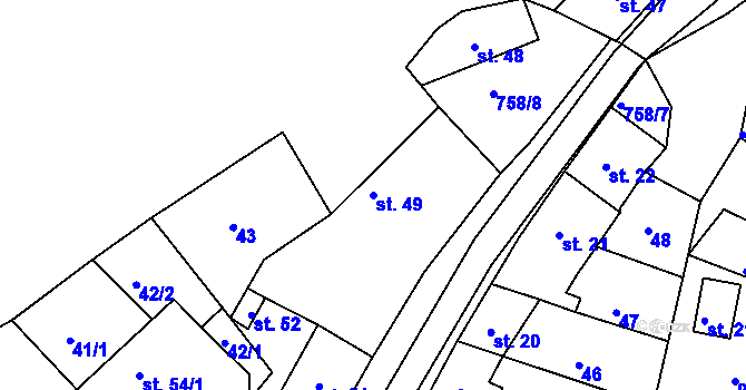 Parcela st. 49 v KÚ Rabštejn nad Střelou, Katastrální mapa