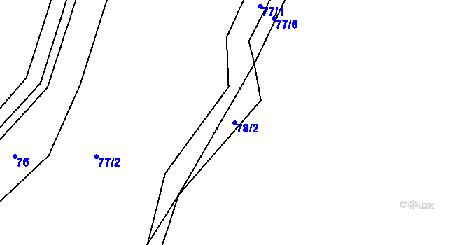 Parcela st. 78/2 v KÚ Rabštejn nad Střelou, Katastrální mapa