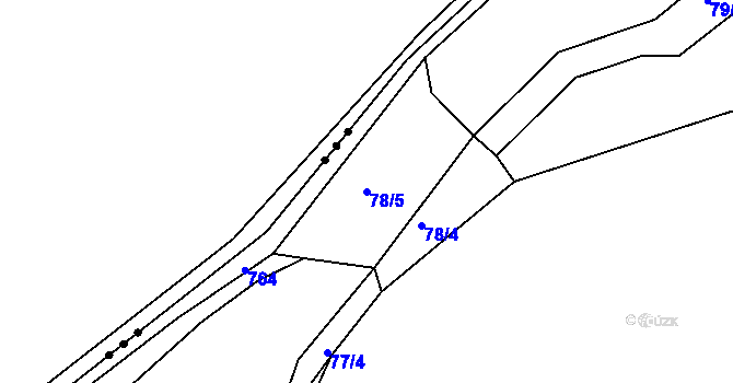 Parcela st. 78/5 v KÚ Rabštejn nad Střelou, Katastrální mapa