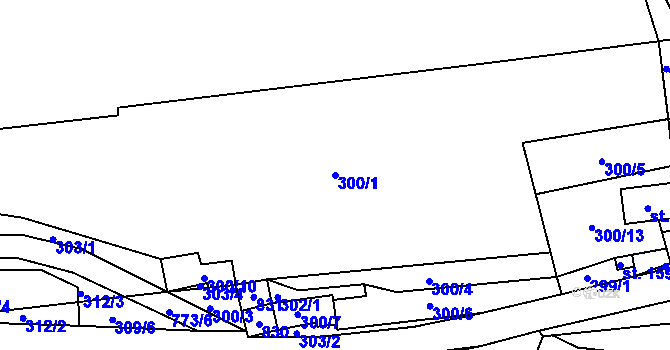 Parcela st. 300/1 v KÚ Rabštejn nad Střelou, Katastrální mapa