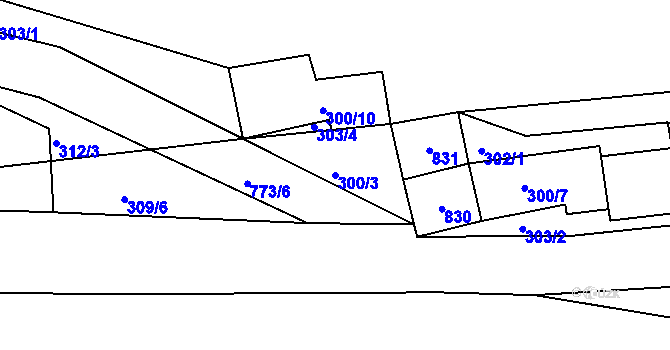 Parcela st. 300/3 v KÚ Rabštejn nad Střelou, Katastrální mapa