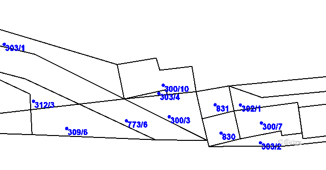 Parcela st. 300/10 v KÚ Rabštejn nad Střelou, Katastrální mapa