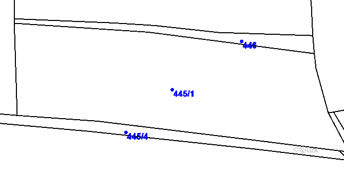 Parcela st. 445/1 v KÚ Rabštejn nad Střelou, Katastrální mapa