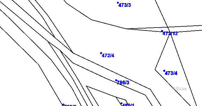 Parcela st. 472/4 v KÚ Rabštejn nad Střelou, Katastrální mapa