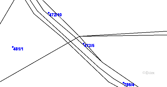 Parcela st. 472/5 v KÚ Rabštejn nad Střelou, Katastrální mapa