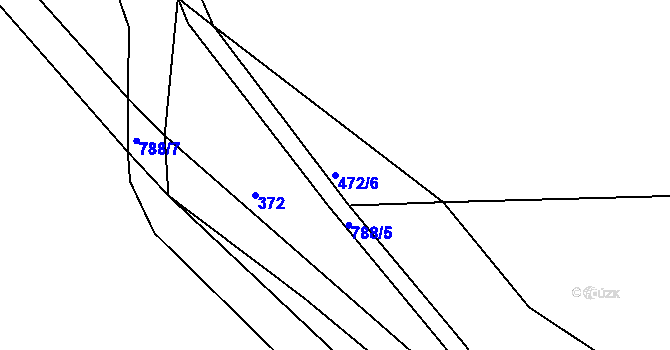 Parcela st. 472/6 v KÚ Rabštejn nad Střelou, Katastrální mapa