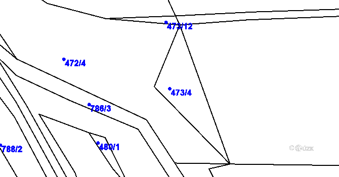Parcela st. 473/4 v KÚ Rabštejn nad Střelou, Katastrální mapa