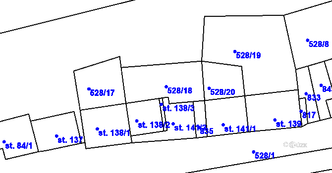 Parcela st. 528/18 v KÚ Rabštejn nad Střelou, Katastrální mapa
