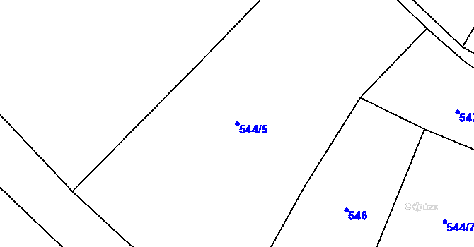 Parcela st. 544/5 v KÚ Rabštejn nad Střelou, Katastrální mapa