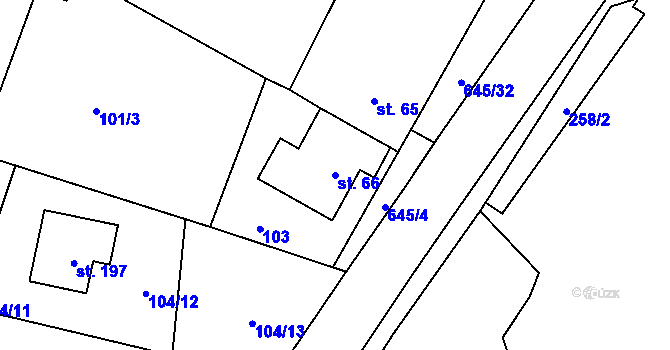Parcela st. 66 v KÚ Rabštejnská Lhota, Katastrální mapa