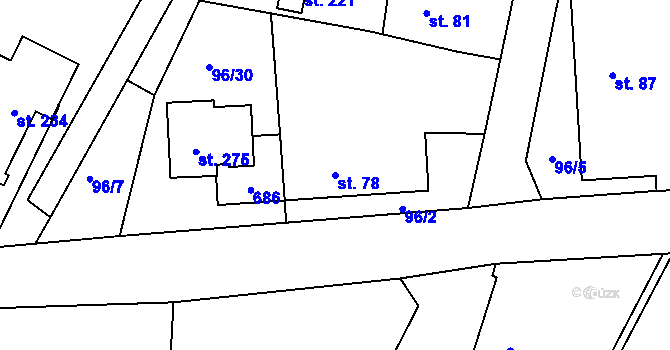 Parcela st. 78 v KÚ Rabštejnská Lhota, Katastrální mapa
