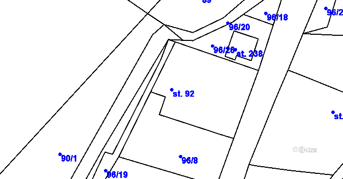 Parcela st. 92 v KÚ Rabštejnská Lhota, Katastrální mapa