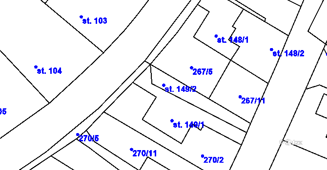 Parcela st. 149/2 v KÚ Rabštejnská Lhota, Katastrální mapa