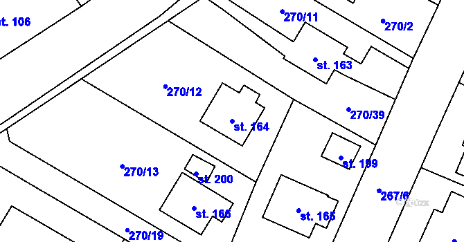 Parcela st. 164 v KÚ Rabštejnská Lhota, Katastrální mapa