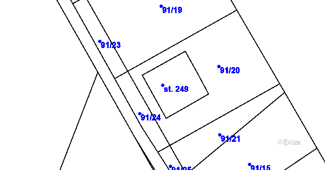 Parcela st. 249 v KÚ Rabštejnská Lhota, Katastrální mapa