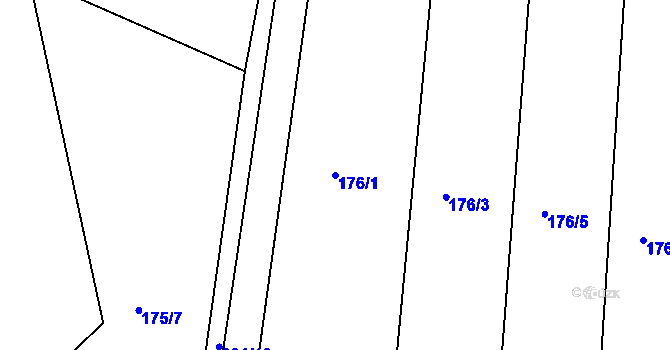 Parcela st. 176/1 v KÚ Rabštejnská Lhota, Katastrální mapa