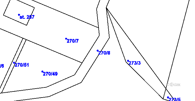 Parcela st. 270/8 v KÚ Rabštejnská Lhota, Katastrální mapa