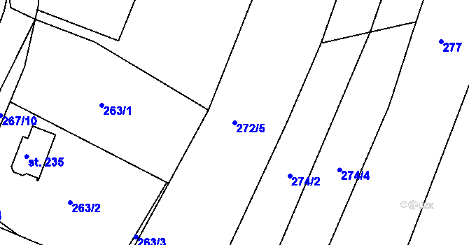 Parcela st. 272/5 v KÚ Rabštejnská Lhota, Katastrální mapa