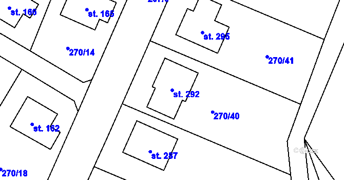 Parcela st. 292 v KÚ Rabštejnská Lhota, Katastrální mapa