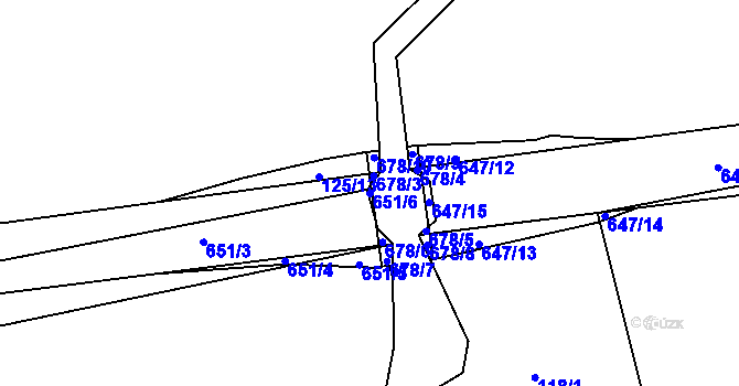 Parcela st. 651/6 v KÚ Rabštejnská Lhota, Katastrální mapa