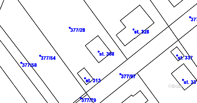 Parcela st. 308 v KÚ Rabštejnská Lhota, Katastrální mapa