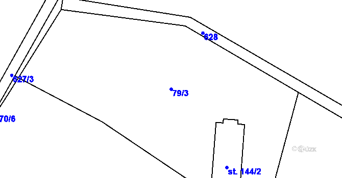Parcela st. 79/3 v KÚ Rabštejnská Lhota, Katastrální mapa