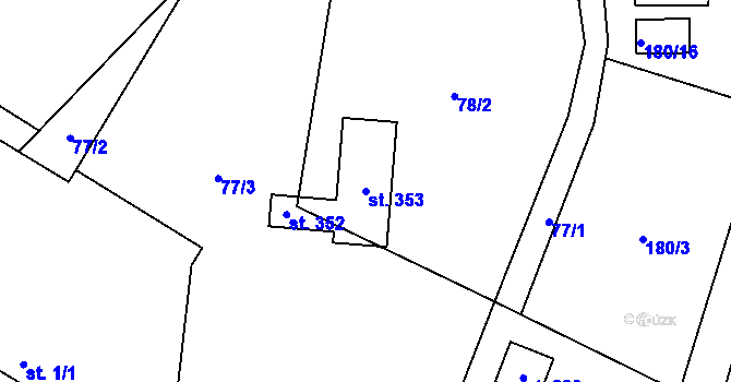 Parcela st. 353 v KÚ Rabštejnská Lhota, Katastrální mapa