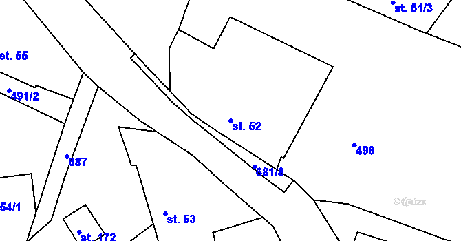 Parcela st. 52 v KÚ Smrkový Týnec, Katastrální mapa