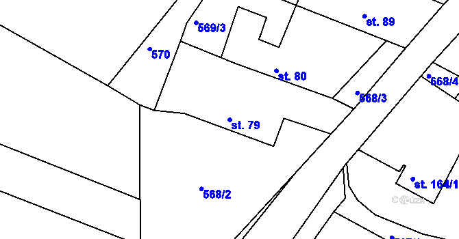 Parcela st. 79 v KÚ Smrkový Týnec, Katastrální mapa