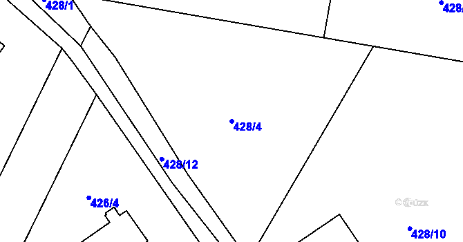 Parcela st. 428/4 v KÚ Smrkový Týnec, Katastrální mapa