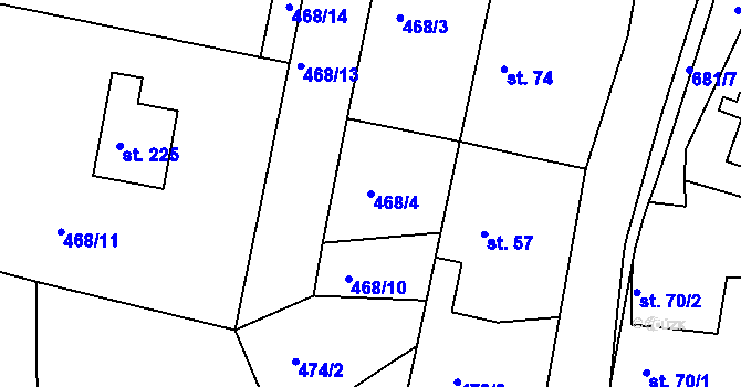 Parcela st. 468/4 v KÚ Smrkový Týnec, Katastrální mapa