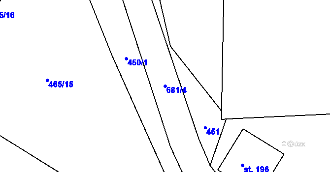 Parcela st. 681/4 v KÚ Smrkový Týnec, Katastrální mapa