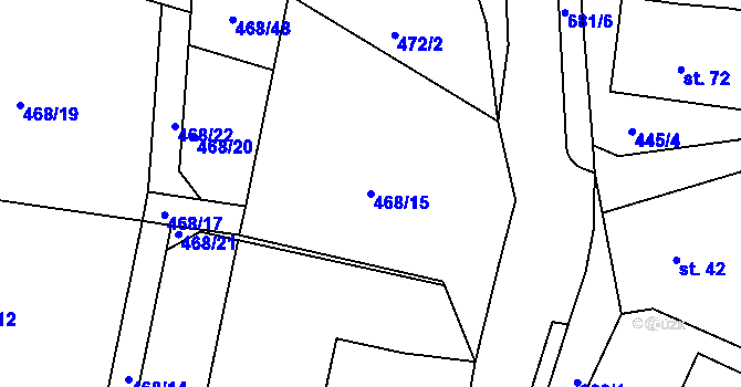 Parcela st. 468/15 v KÚ Smrkový Týnec, Katastrální mapa
