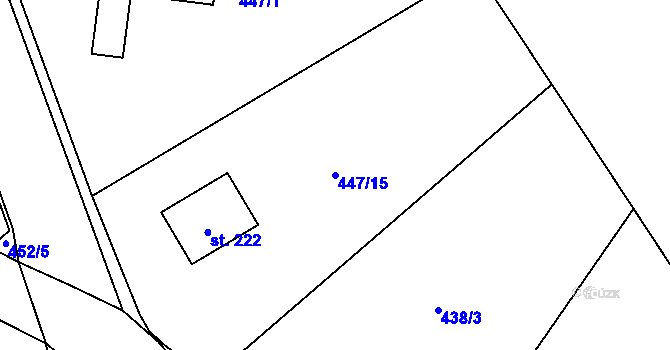 Parcela st. 447/15 v KÚ Smrkový Týnec, Katastrální mapa