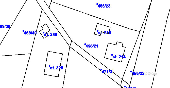 Parcela st. 456/21 v KÚ Smrkový Týnec, Katastrální mapa