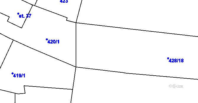 Parcela st. 428/21 v KÚ Smrkový Týnec, Katastrální mapa