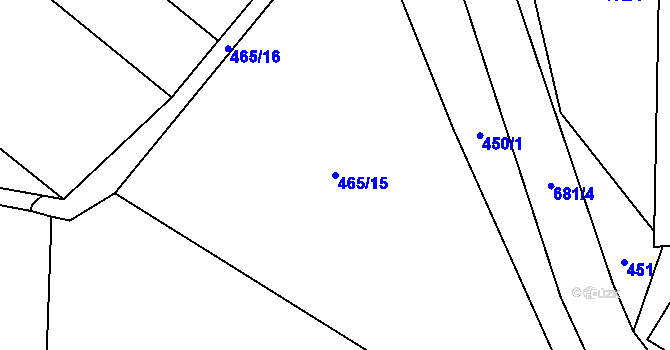 Parcela st. 465/15 v KÚ Smrkový Týnec, Katastrální mapa