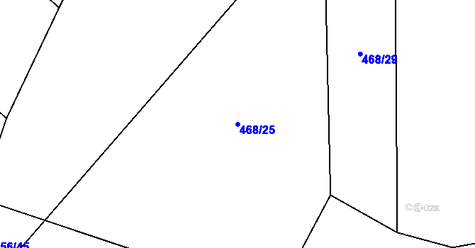 Parcela st. 468/25 v KÚ Smrkový Týnec, Katastrální mapa