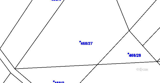 Parcela st. 468/27 v KÚ Smrkový Týnec, Katastrální mapa