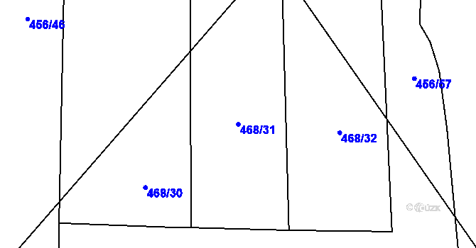 Parcela st. 468/31 v KÚ Smrkový Týnec, Katastrální mapa